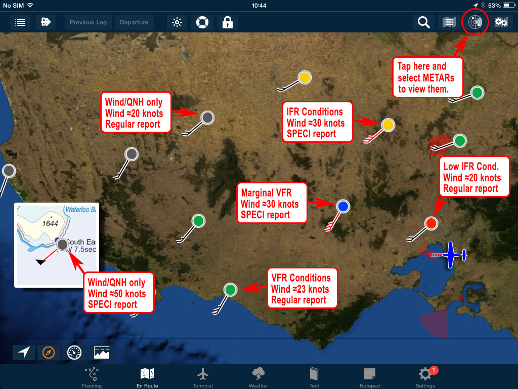 METAR Overlay how to turn them on and what do they mean